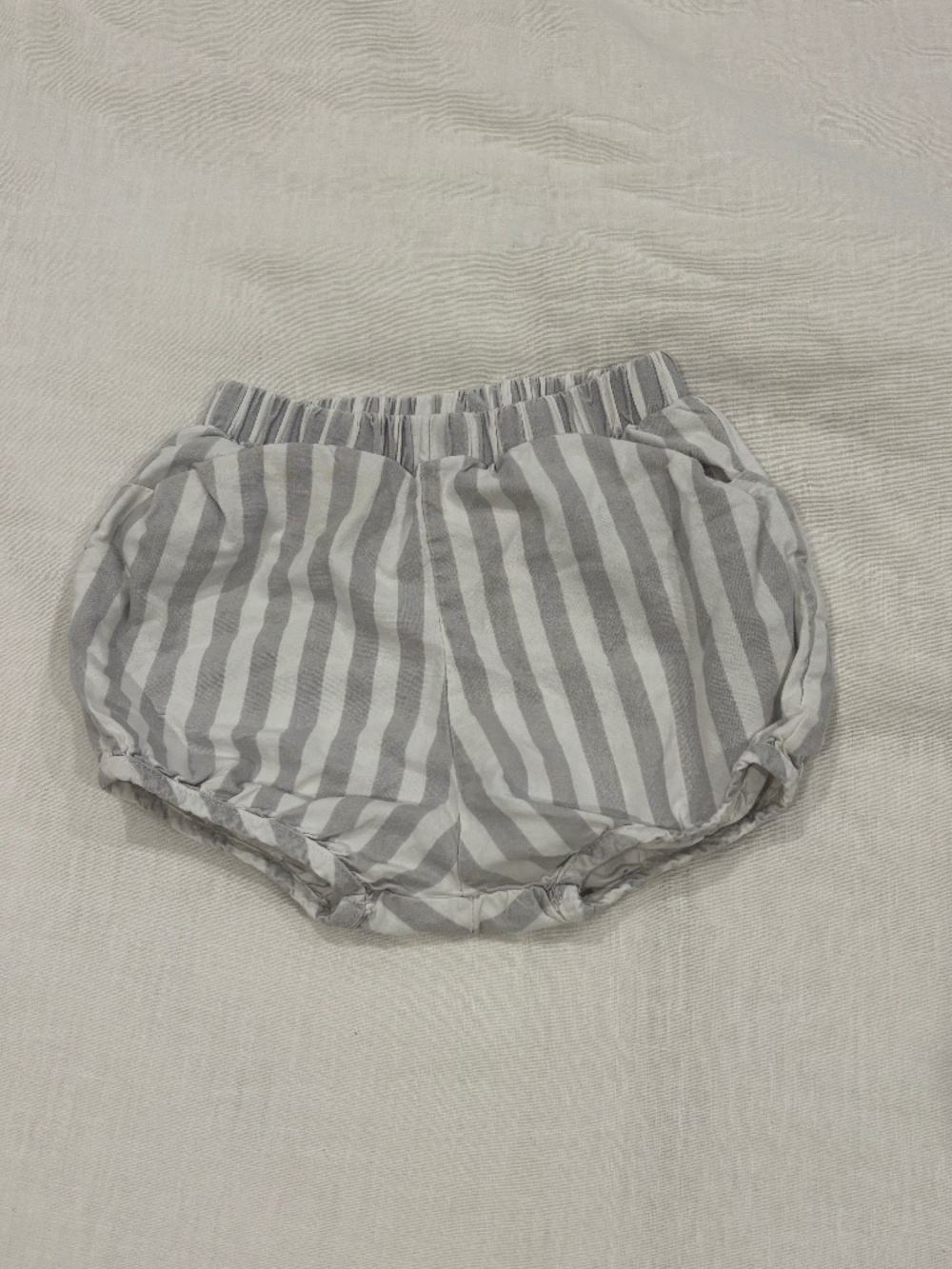 Go Gently Nation Gray & White Stripe Cotton Bloomers 18–24M